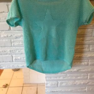 Blue short sleeve sweater shirt